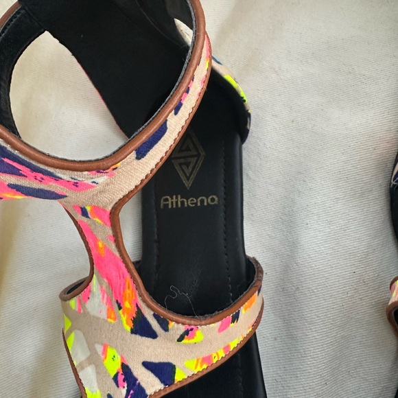 Athena Tall Gladiator sandals size 7.5 neon mix - Picture 4 of 5